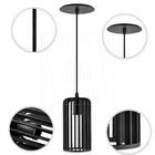 Luminária Pendente Madeira Paladio P E27 Sala 5 Unidades Preto