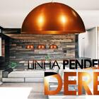 Luminária Pendente Meia Lua Bronze - Soq: E27 / Tam: 40x20cm