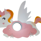 Luminária Pendente Menina Unicórnio Rosa Infantil Teto Kid