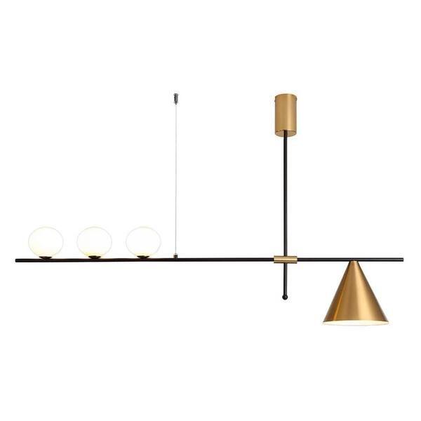 Luminaria Pendente Nitrolux Pr-002 Dourado E Preto 4 Lâmpadas