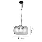 Luminária Pendente Nobu Preto, Dourado E Transparente Para 1