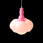Luminária Pendente Nuvem Unicórnio Usare Branco E Rosa