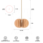 Luminária Pendente Onion M Madeira E27 Decoração Moderno Pess