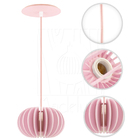 Luminária Pendente Onion M Madeira E27 Decoração Moderno Rosa