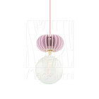 Luminária Pendente Onion P Madeira E27 Decoração Moderno Rosa