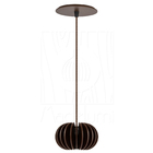 Luminária Pendente Onion P Madeira E27 Marrom Moderno