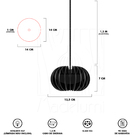 Luminária Pendente Onion P Madeira E27 Preto Moderno