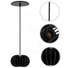 Luminária Pendente Onion P Madeira E27 Preto Moderno