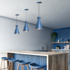 Luminária Pendente Pequim 30 Cm Balcão Bancada Cozinha Azul 3