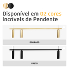 Luminária Pendente Perfil Turn 100cm Led 22w 3000k Preto