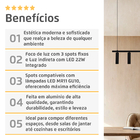 Luminária Pendente Perfil Turn 100cm Led 22w 3000k Preto