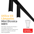 Luminária Pendente Perfil Turn 100cm Led 22w 3000k Preto