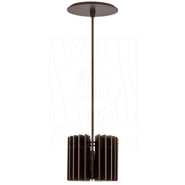 Luminária Pendente Pipe G Madeira E27 Decoração Moderno Marrom