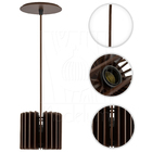 Luminária Pendente Pipe G Madeira E27 Decoração Moderno Marrom