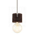 Luminária Pendente Pipe G Madeira E27 Decoração Moderno Marrom