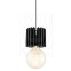 Luminária Pendente Pipe G Madeira E27 Decoração Moderno Preto