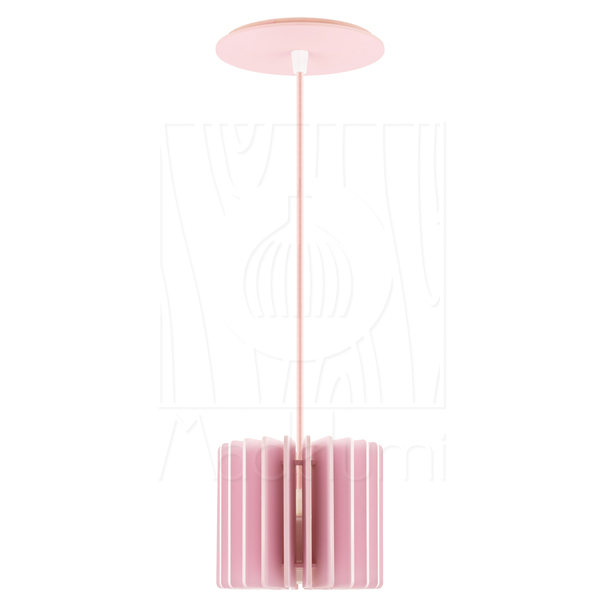 Luminária Pendente Pipe G Madeira E27 Decoração Moderno Rosa