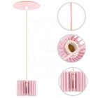 Luminária Pendente Pipe P Madeira E27 Decoração Moderno Rosa