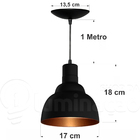 Luminaria Pendente Prv - Preto Fosco / Bronze