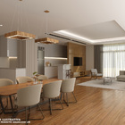 Luminária Pendente Quadrado Slim Amêndola 50x50 + Led