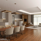 Luminária Pendente Quadrado Slim Imbuia 60x60 + Led