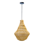 Luminária Pendente Rattan Lanterna Fibra Natural Fibra Lili C