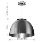 Luminária Pendente Redondo Meia Lua Branco Dourado Bivolt