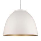 Luminária Pendente Redondo Meia Lua Branco Dourado Bivolt