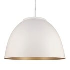 Luminária Pendente Redondo Meia Lua Branco Dourado Bivolt