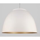 Luminária Pendente Redondo Meia Lua Branco Dourado Bivolt