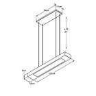 Luminária Pendente Retangular 125cm Preto + 2 Lâmpada Frio
