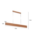 Luminária Pendente Retangular Led 18w 130cm Madeira Castanho