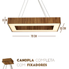Luminária Pendente Retangular Slim Amêndola 70x35 + Led