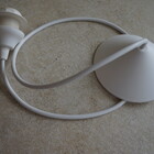 Luminária Pendente Revestida Com Tecido Floral Verde E Laranja