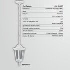 Luminária Pendente Roma Colonial 1 E27