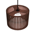 Luminária Pendente Sirius Modelo Ripado - Marrom