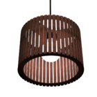 Luminária Pendente Sirius Modelo Ripado - Marrom