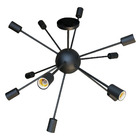 Luminária Pendente Sputnik Átomo 80cm Preto Moderno 12 Lâmpad