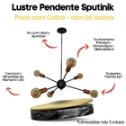 Luminária Pendente Sputnik Com 6 Hastes Moderno E Elegante -