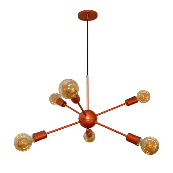 Luminária Pendente Sputnik Com 6 Hastes Moderno E Elegante -