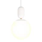 Luminária Pendente Teto Branco Globo Bola Vidro 47x35cm E27