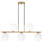 Luminária Pendente Teto Jabuticaba 5 Globos Vidro Champagne