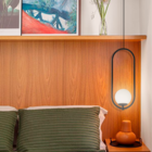 Luminária Pendente Teto Lustre Arco Globo Vidro Quarto Preto