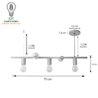 Luminária Pendente Teto Lustre Sala 5 Lâmpadas E27 Dourado