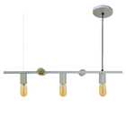 Luminária Pendente Teto Lustre Sala Cozinha Balcão E27 Prata