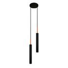 Luminária Pendente Teto Tubo Duplo Lavabo Cama Preto Cobre