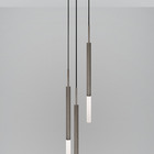 Luminária Pendente Teto Tubo Triplo Difusor Hall Sala Bronze