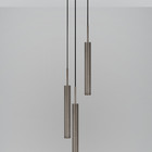 Luminária Pendente Teto Tubo Triplo Ilha Hall Cozinha Bronze