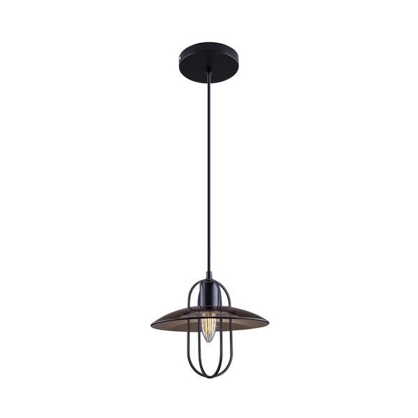 Luminária Pendente Texas Preto Em Vidro E Aço Startec - Bivolt