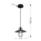 Luminária Pendente Texas Preto Em Vidro E Aço Startec - Bivolt